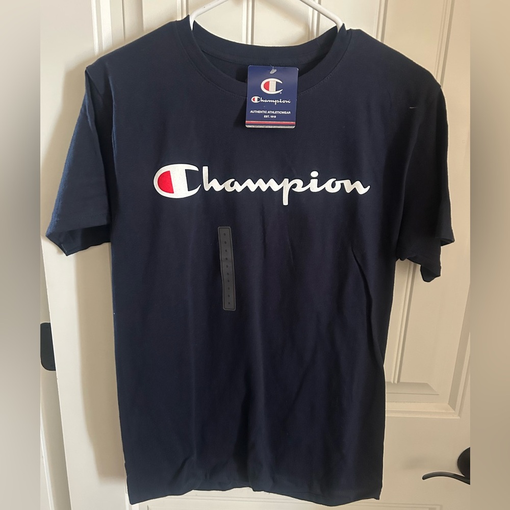Champion Dark Blue Tee with Iconic Logo